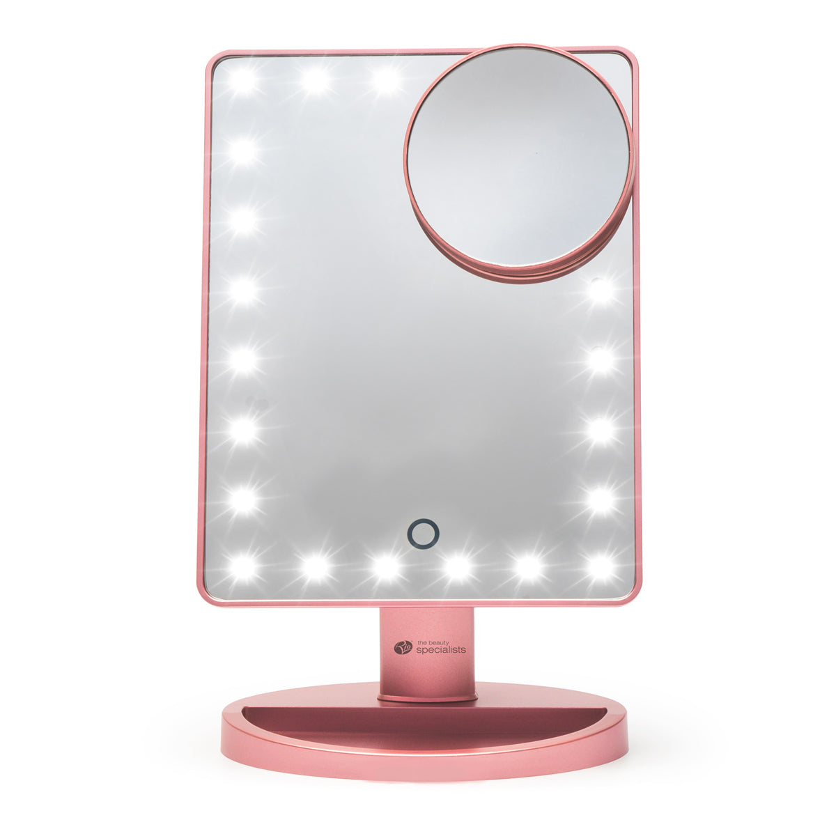 Rose Gold 24 LED Makeup Mirror with mini removable 10X Magnifying Mirror