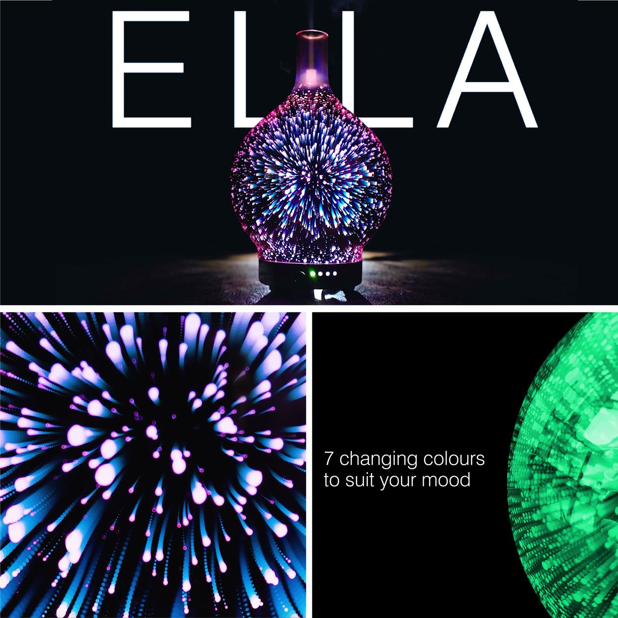 ELLA Aroma Diffuser, Humidifier and Night-Light
