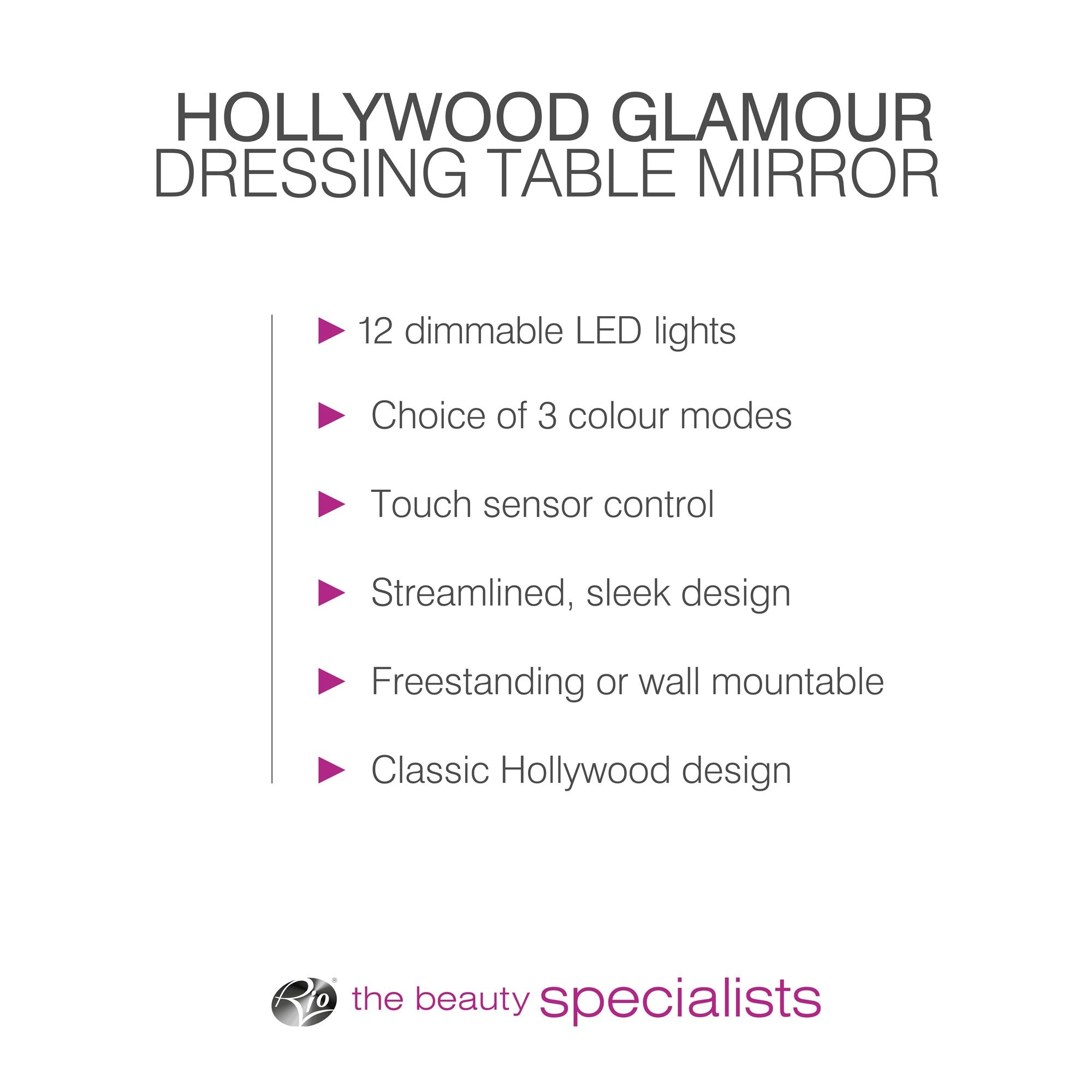 Specchio da toeletta Hollywood Glamour