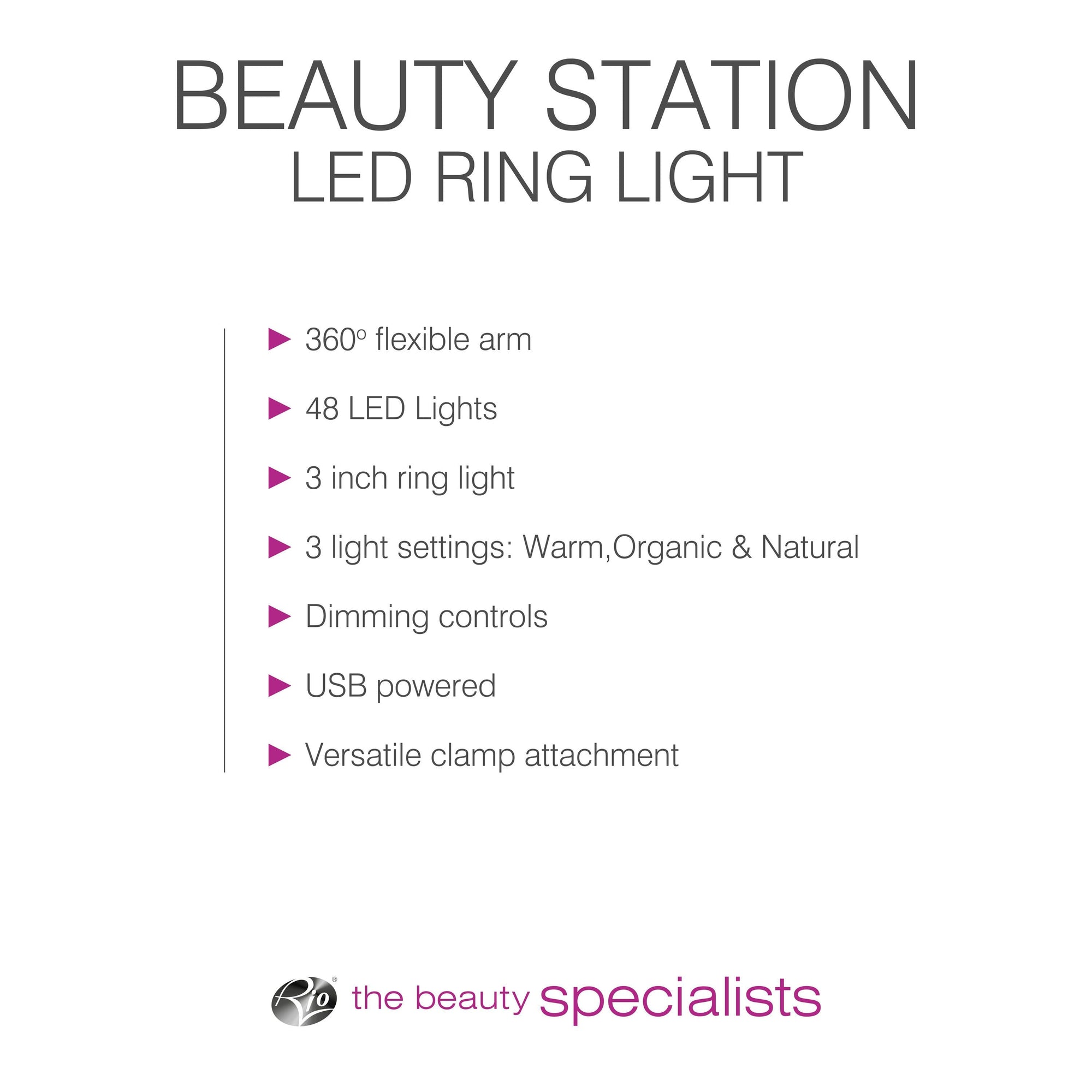 Anello luminoso a LED per stazione di bellezza